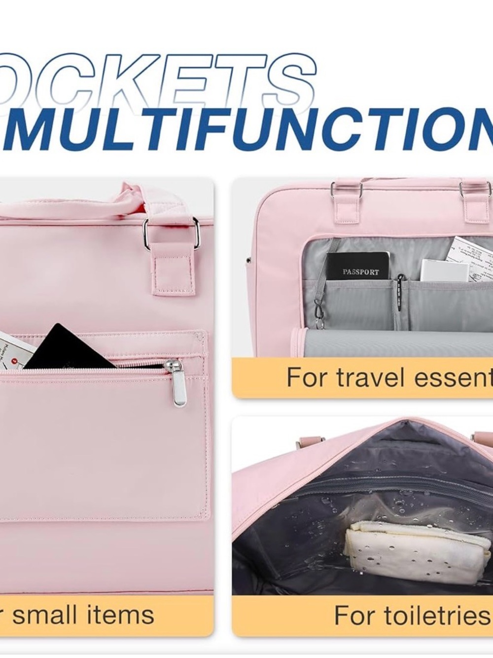 Bagsmart Pink Weekender - Picture 4 of 5